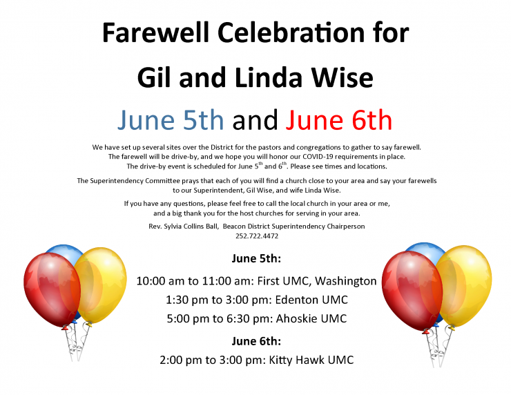 Celebrating Rev. Gil & Linda Wise:  June 5th & 6th